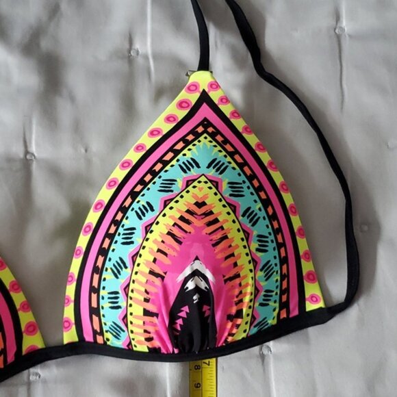 European Aztec-Tribal pattern halter padded Bikini- NWOT - Picture 14 of 14